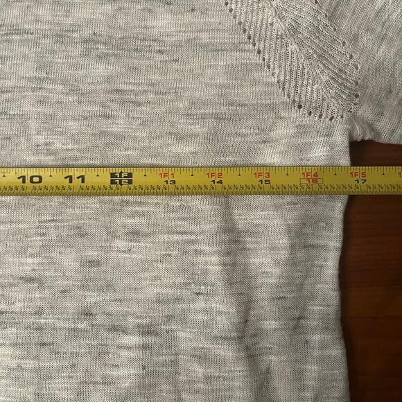 Ann Taylor Women's Raglan Split Back Marled Cream Lightweight Top Size Small - Picture 3 of 5